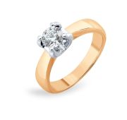 1-579-10 Кольцо с бриллиантом бренд Первая Бриллиантовая Компания (Au 585)