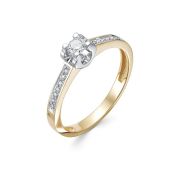 1-617-10 Кольцо с бриллиантами бренд Первая Бриллиантовая Компания  (Au 585)