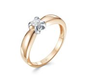 1-640-10 Кольцо с бриллиантом бренд Первая Бриллиантовая Компания (Au 585)