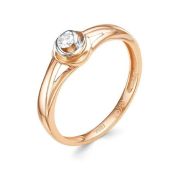 1-315-10 Кольцо с бриллиантом бренд Первая Бриллиантовая Компания (Au 585)