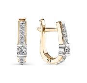 2-221-10-4,07 Серьги с бриллиантами бренд Первая Бриллиантовая компания (Au 585)