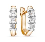 2-363-10 Серьги с бриллиантами бренд Первая Бриллиантовая Компания (Au 585)