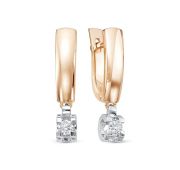 2-392-10 Серьги с бриллиантами бренд Первая Бриллиантовая Компания (Au 585)