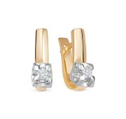 2-355-10 3,75 Серьги с бриллиантами бренд Первая Бриллиантовая Компания (Au 585)