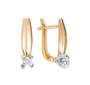 2-640-10 Серьги с бриллиантами бренд Первая Бриллиантовая Компания (Au 585)