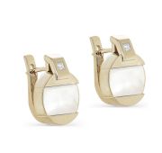 12-21356-6200-6,42 Серьги с перламутром и бриллиантами бренд Kabarovsky (Au 585)