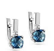 12-11117-2300-3,52 Серьги с лондон топазом и бриллиантами бренд Kabarovsky (Au 585)