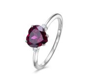 1-1687-2189-1,61 Кольцо помолвочное сердце с родолитом и бриллиантами бренд Kabarovsky (Au 585)