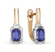 С1730-122-3,09 Серьги с сапфиром бренд Империал (Au 585)