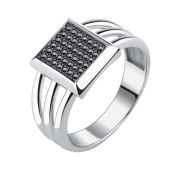 21-75-0008-15159 Кольцо мужское с фианитами (Серебро 925)