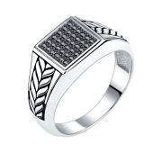 21-7Ц-0008-15163 Кольцо мужское с фианитами (Серебро 925)