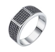 21-75-0008-15166 Кольцо мужское с фианитами (Серебро 925)