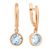 Т101029293топ Серьги с топазом бренд Karatov  (Au 585)