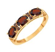 Т14301Б339гран Кольцо дорожка с гранатом бренд Karatov (Au 585)