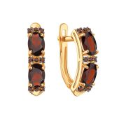 Т14302В403гран Серьги с гранатом бренд Karatov (Au 585)