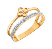 Т14761Д178 Кольцо четырехлистник бренд Karatov  (Au 585)