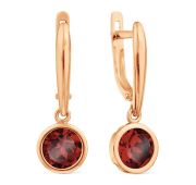 Т101029293гран Серьги гранатом бренд Karatov (Au 585)