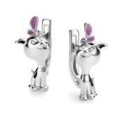 02-4297/ЭМ27-00 Серьги детские с эмалью бренд Алькор (Серебро 925)